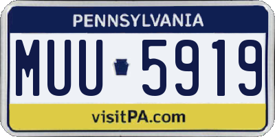 PA license plate MUU5919