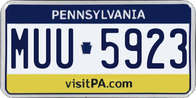 PA license plate MUU5923