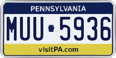 PA license plate MUU5936