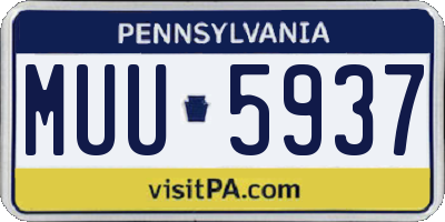 PA license plate MUU5937
