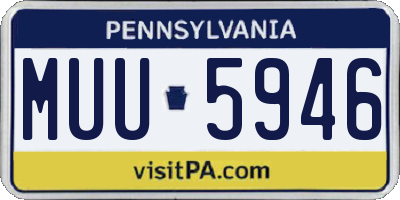 PA license plate MUU5946