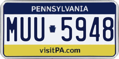 PA license plate MUU5948