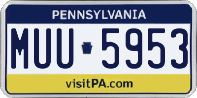 PA license plate MUU5953