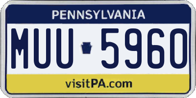 PA license plate MUU5960