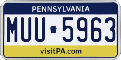 PA license plate MUU5963