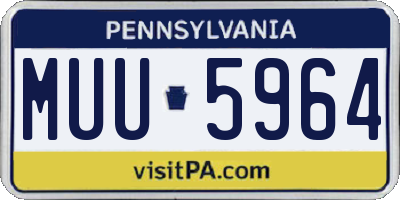 PA license plate MUU5964