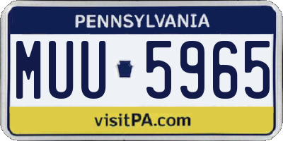 PA license plate MUU5965