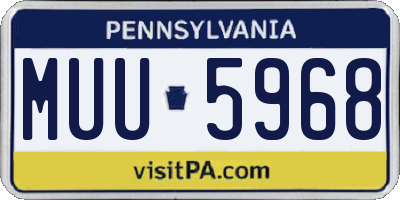 PA license plate MUU5968