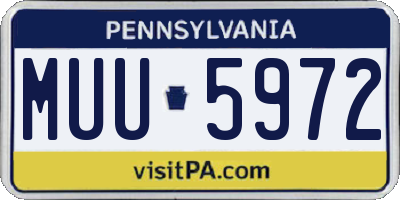 PA license plate MUU5972