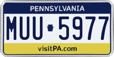PA license plate MUU5977