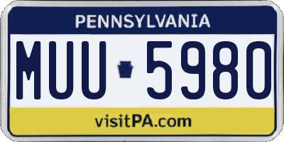 PA license plate MUU5980