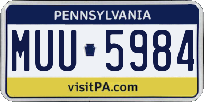 PA license plate MUU5984