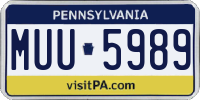 PA license plate MUU5989
