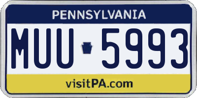 PA license plate MUU5993