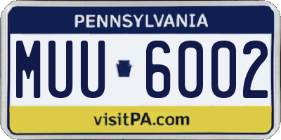 PA license plate MUU6002