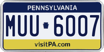PA license plate MUU6007