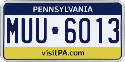PA license plate MUU6013