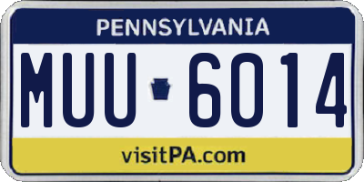 PA license plate MUU6014