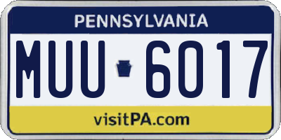 PA license plate MUU6017