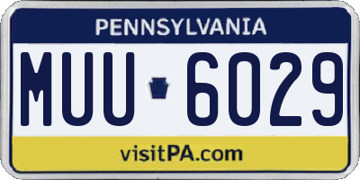 PA license plate MUU6029