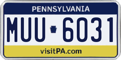 PA license plate MUU6031