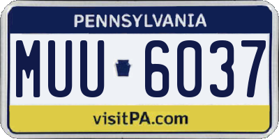 PA license plate MUU6037