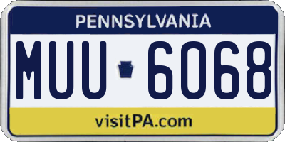 PA license plate MUU6068