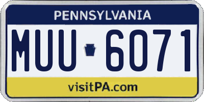PA license plate MUU6071