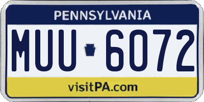 PA license plate MUU6072