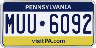 PA license plate MUU6092