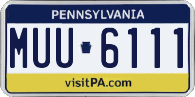 PA license plate MUU6111