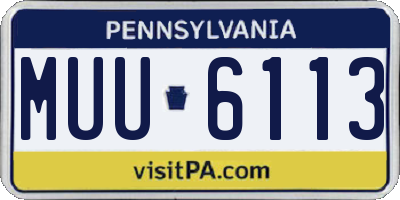 PA license plate MUU6113