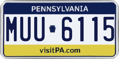 PA license plate MUU6115