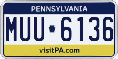 PA license plate MUU6136