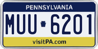 PA license plate MUU6201