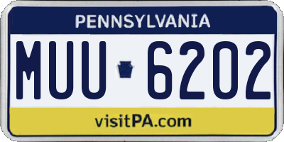 PA license plate MUU6202
