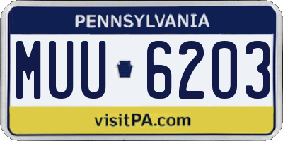 PA license plate MUU6203