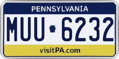 PA license plate MUU6232