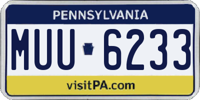 PA license plate MUU6233