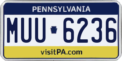 PA license plate MUU6236