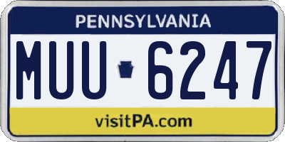 PA license plate MUU6247
