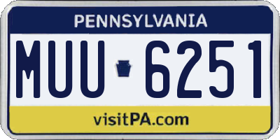 PA license plate MUU6251
