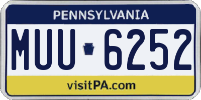 PA license plate MUU6252