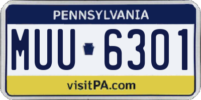 PA license plate MUU6301