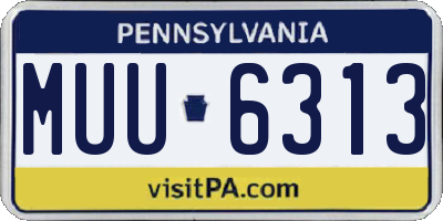 PA license plate MUU6313