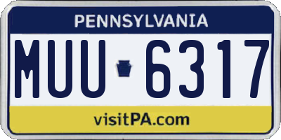 PA license plate MUU6317