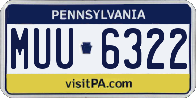 PA license plate MUU6322