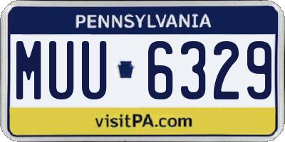 PA license plate MUU6329