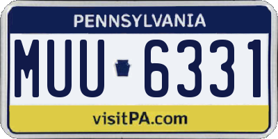 PA license plate MUU6331