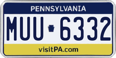 PA license plate MUU6332